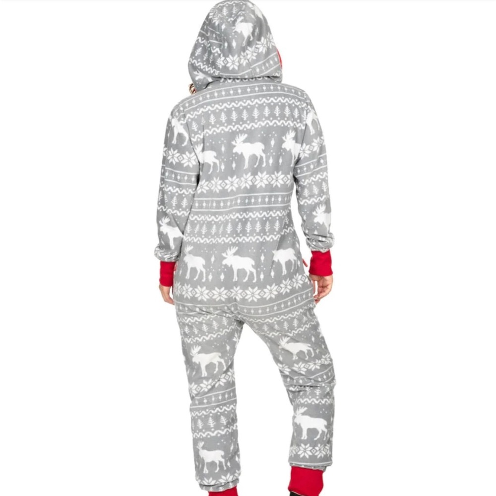 Tipsy Elves Women’s Grey Moose Jumpsuit size Small - Picture 3 of 16